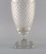 Art Deco French Clear Crystal Glass Vase, 1930s, Image 4