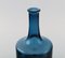 Schwedische Vase mit schmalem Hals aus blauem mundgeblasenem Kunstglas von Åseda, 1970er 2