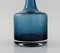 Swedish Narrow Neck Vase in Blue Mouth Blown Art Glass from Åseda, 1970s 4