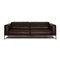 Dark Brown Leather Bacio 3-Seat Sofa from Rolf Benz 1