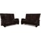 Dunkelbraune Modell 4581 2-Sitzer Ledersofas von Himolla, 2er Set 1