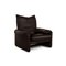 Dark Brown Leather Maralunga 2-Seat Sofa, Armchair & Pouf from Cassina, Set of 3 6
