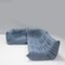 Togo Sectional Sofas in Blue by Michel Ducaroy for Ligne Roset, Set of 3 3