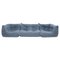 Togo Sectional Sofas in Blue by Michel Ducaroy for Ligne Roset, Set of 3 1