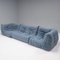 Togo Togo Sofas in Blau von Michel Ducaroy für Ligne Roset, 3er Set 2