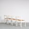 Sedie da pranzo bianche nello stile di Perriand, Francia, anni '60, set di 4, Immagine 3
