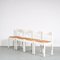 French White Dining Chairs in the Style of Perriand, 1960s, Set of 4 1