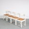 French White Dining Chairs in the Style of Perriand, 1960s, Set of 4 2