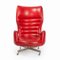 Armlehnstuhl aus rotem Kunstleder von Machonin 2