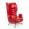 Armlehnstuhl aus rotem Kunstleder von Machonin 3