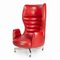 Armchair in Red Faux Leather by Machonin 2