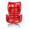 Fauteuil en Faux Cuir Rouge par Machonin 1