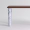 Small Walnut and White Marble Sunday Dining Table by Jean-Baptiste Souletie 3