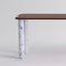 Large Walnut and White Marble Sunday Dining Table by Jean-Baptiste Souletie 3