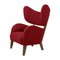 Smoked Oak My Own Lounge Chair in Red Raf Simons Vidar 3 Fabric by Lassen, Set of 2 2