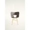 Tria 4 Legged Chair in Gold with Striped Seat in Ivory and Black by Colé Italia 3