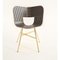 Tria 4 Legged Chair in Gold with Striped Seat in Ivory and Black by Colé Italia 2