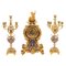 Louis XV Style Gilt Bronze and Partitioned Enamel Mantel Set, Set of 3 1