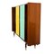 Mid-Century Modern Teak Sideboard with Colored Glass Sliders, Italy, 1960s, Image 2