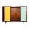 Mid-Century Modern Teak Sideboard with Colored Glass Sliders, Italy, 1960s 3