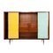 Mid-Century Modern Teak Sideboard with Colored Glass Sliders, Italy, 1960s, Image 3