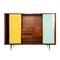 Mid-Century Modern Teak Sideboard with Colored Glass Sliders, Italy, 1960s, Image 4