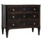 Small Antique Swedish Gustavian Chest of Drawers in Black 1