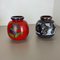 Multi-Color Pottery Fat Lava Vases from Scheurich, Germany, 1970s, Set of 2 2