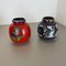 Multi-Color Pottery Fat Lava Vases from Scheurich, Germany, 1970s, Set of 2 3