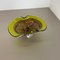 Cuenco de centro de mesa pesado de cristal de Murano multicolor con elemento de concha de Murano, Italia, años 70, Imagen 5