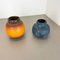 Multi-Color Pottery Fat Lava Vases from Scheurich, Germany, 1970s, Set of 2 3