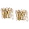 Golden Gilded Brass & Crystal Sconces from Palwa, Germany, 1970s, Set of 2 1