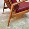 Mid-Century Danish Modern Solid Wood & Bordeaux Faux Leather Armchairs, 1960s, Set of 2 16