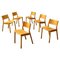 Mid-Century Italian Modern Solid Oak Dining Chairs, 1960s, Set of 6, Image 1