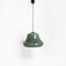 Mid-Century Italian Modern Bell Shaped Grey-Green Double Glass Pendant, 1960s 2