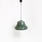 Mid-Century Italian Modern Bell Shaped Grey-Green Double Glass Pendant, 1960s, Image 2