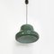 Mid-Century Italian Modern Bell Shaped Grey-Green Double Glass Pendant, 1960s, Image 4