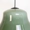 Mid-Century Italian Modern Bell Shaped Grey-Green Double Glass Pendant, 1960s 8