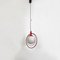 Italian Modern Glass & Red Metal Rod Pendant, 1970s 3