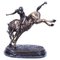 Vintage 20th Century Bronze Polo Player Bucking a Horse Sculpture 1