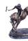Vintage 20th Century Bronze Polo Player Bucking a Horse Sculpture 8
