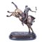 Vintage 20th Century Bronze Polo Player Bucking a Horse Sculpture 7