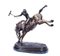 Vintage 20th Century Bronze Polo Player Bucking a Horse Sculpture 9