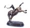 Vintage 20th Century Bronze Polo Player Bucking a Horse Sculpture, Image 9