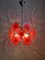 Lámpara de araña italiana era espacial vintage de cristal de Murano, años 60, Imagen 2