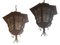Lampade da soffitto vintage in ferro e vetro, set di 2, Immagine 1