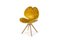 Silla New Panse inglesa de tela amarilla y gris con patas de roble de VGnewtrend, Imagen 1