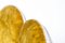 Silla New Panse inglesa de tela amarilla y gris con patas de roble de VGnewtrend, Imagen 4