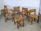 Solid Elm & Straw Chairs by Maison Regain, France, 1970s, Set of 6 2