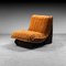 Velvet and Steel Lounge Chair, 1970s, Image 1